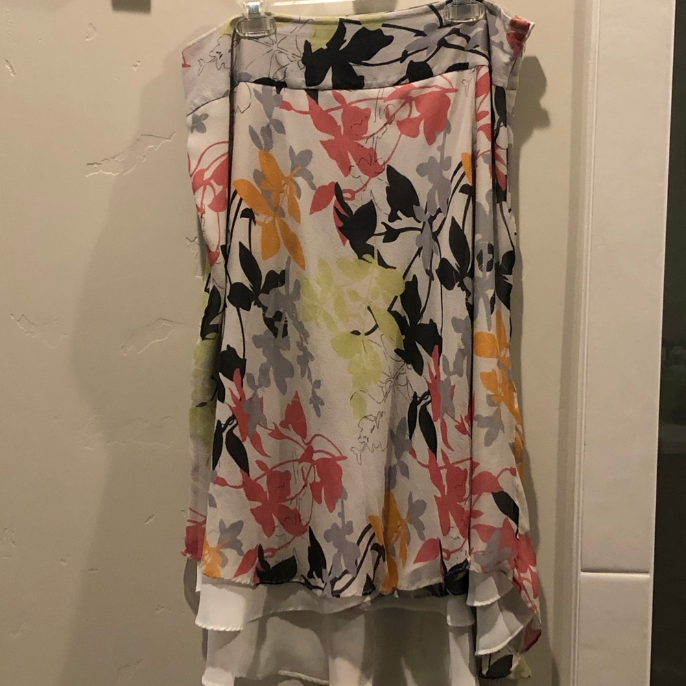 Alfani Floral high low silky skirt